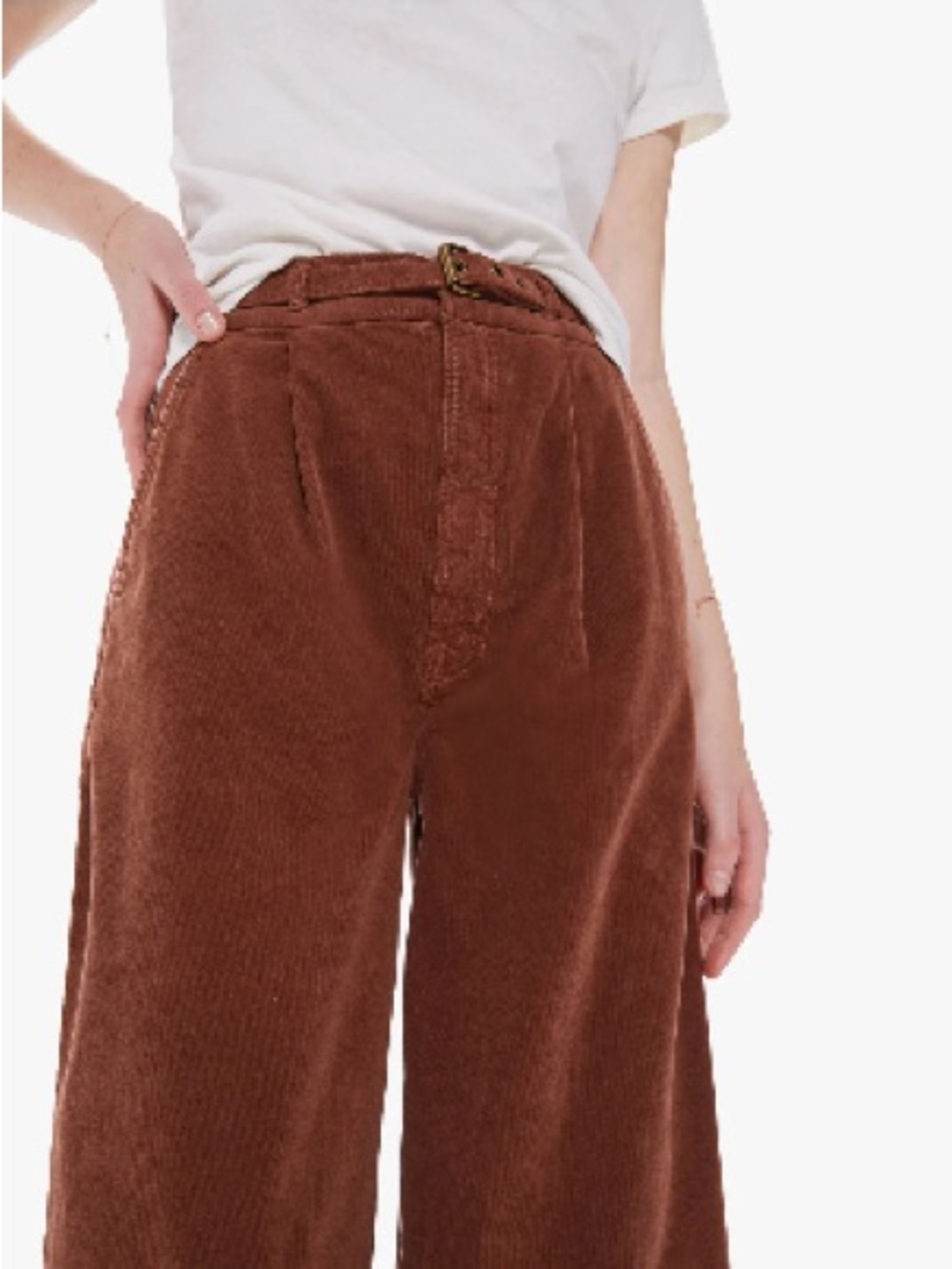 MOTHER Wide-Leg Cuffed Pants in Friar Brown - Picture 2 of 12